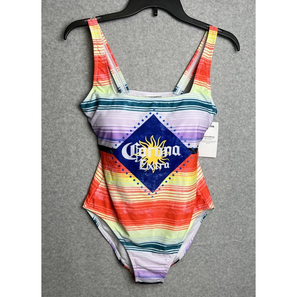 NWT Corona Extra Beer Party Beach Sunset One Piece Swimsuit Small